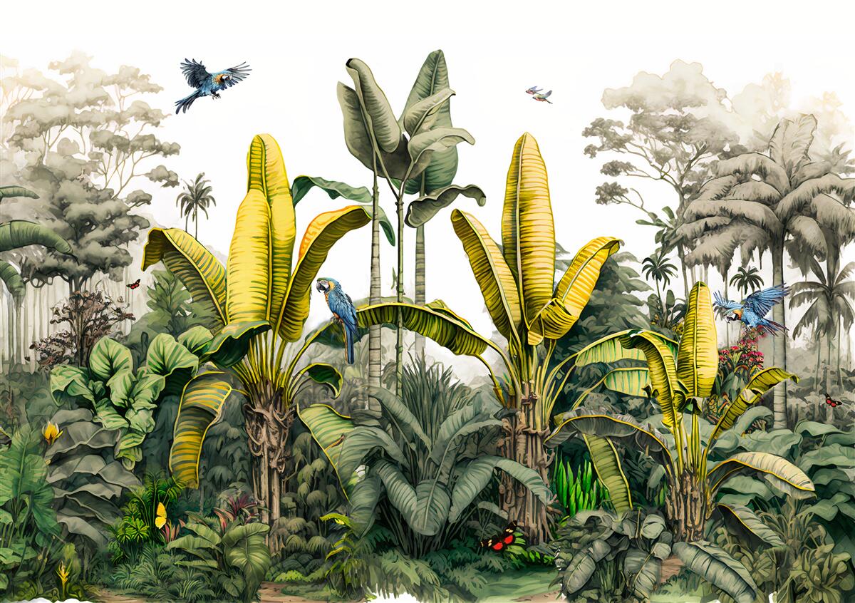 Fototapeta tropické rastliny vrátane vysokých paliem