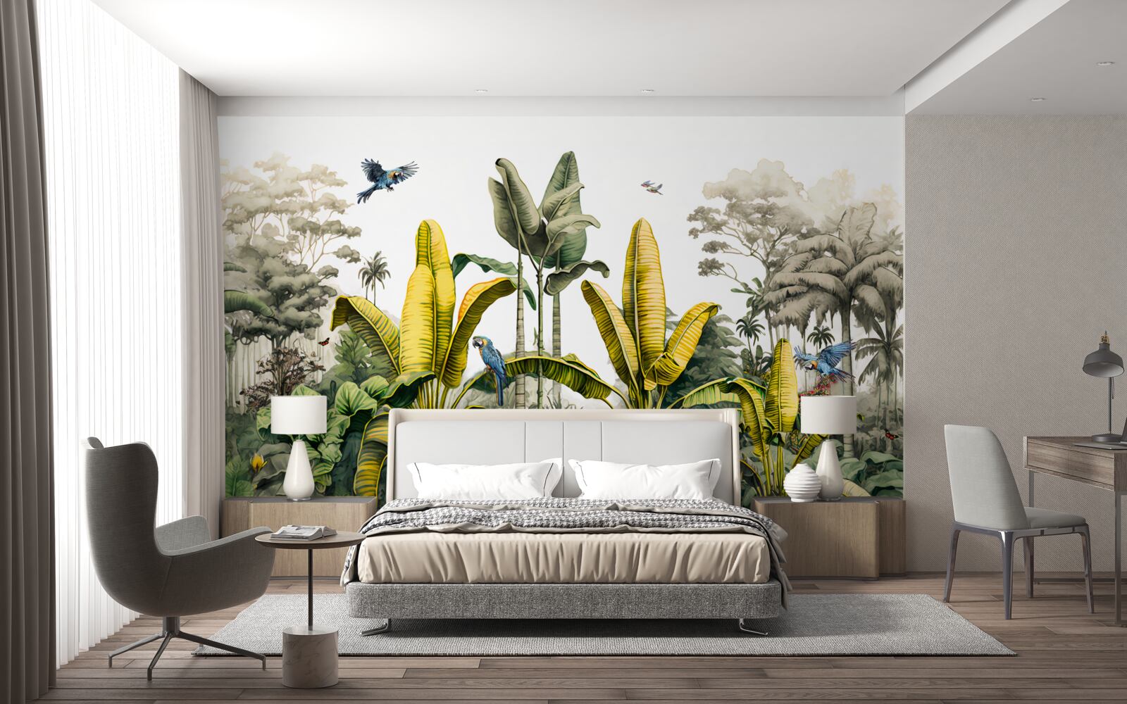 Fototapeta tropické rastliny vrátane vysokých paliem