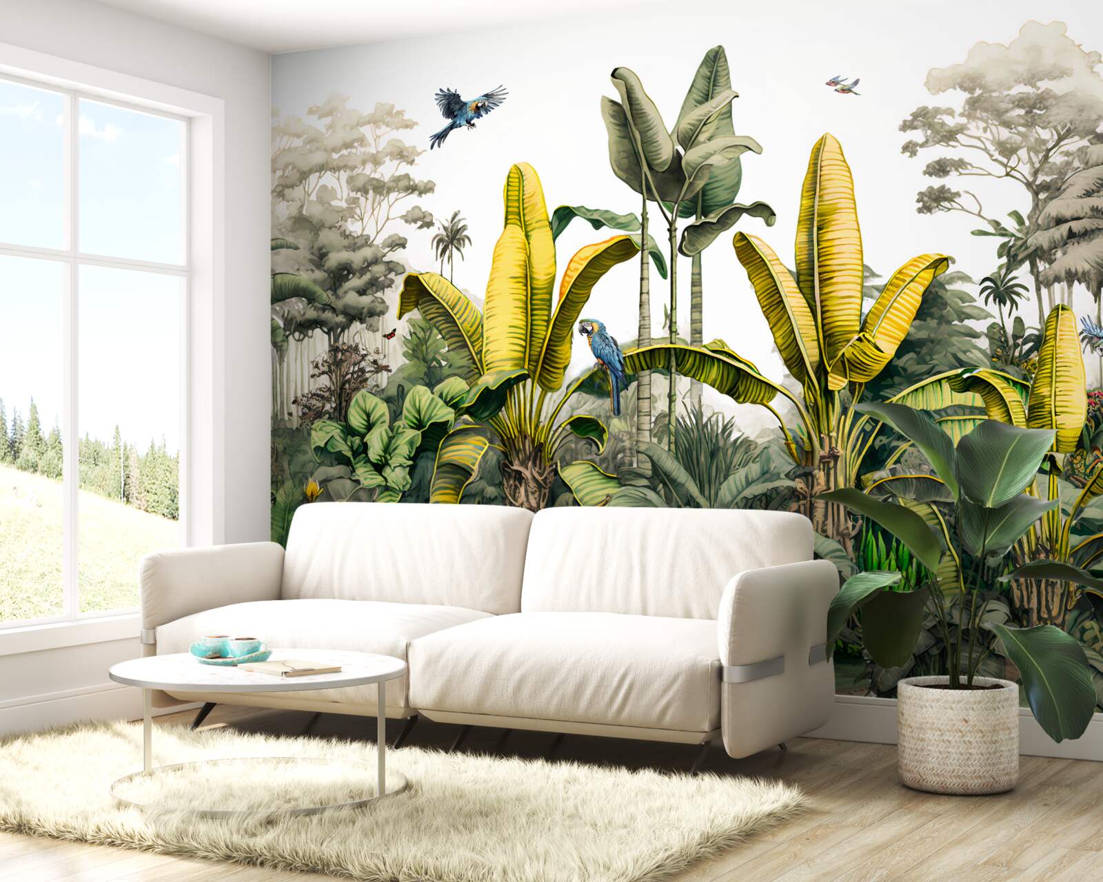 Fototapeta tropické rastliny vrátane vysokých paliem