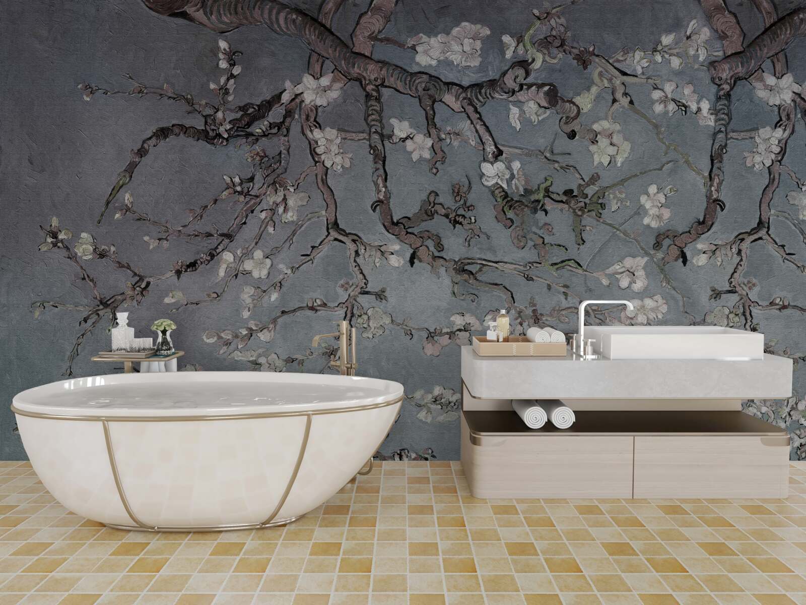 Fototapeta kvitne vetva magnólie