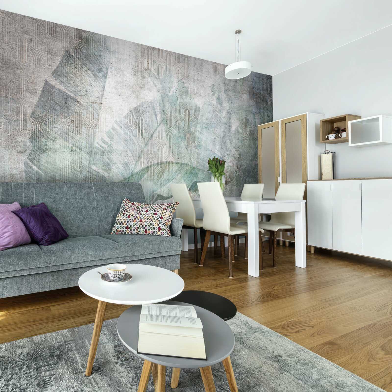 Fototapeta abstraktné tvary vytvárajú veľké palmové listy