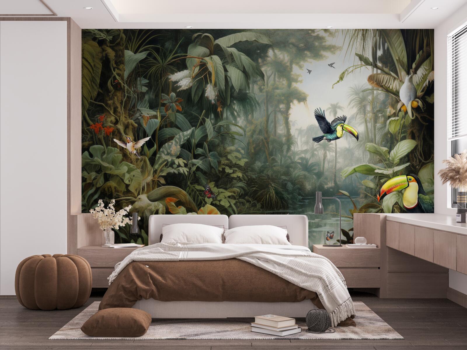 Fototapeta tropické húštiny pri rybníku