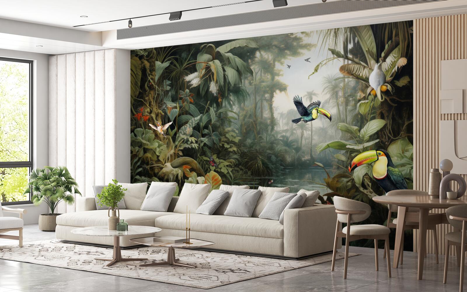 Fototapeta tropické húštiny pri rybníku