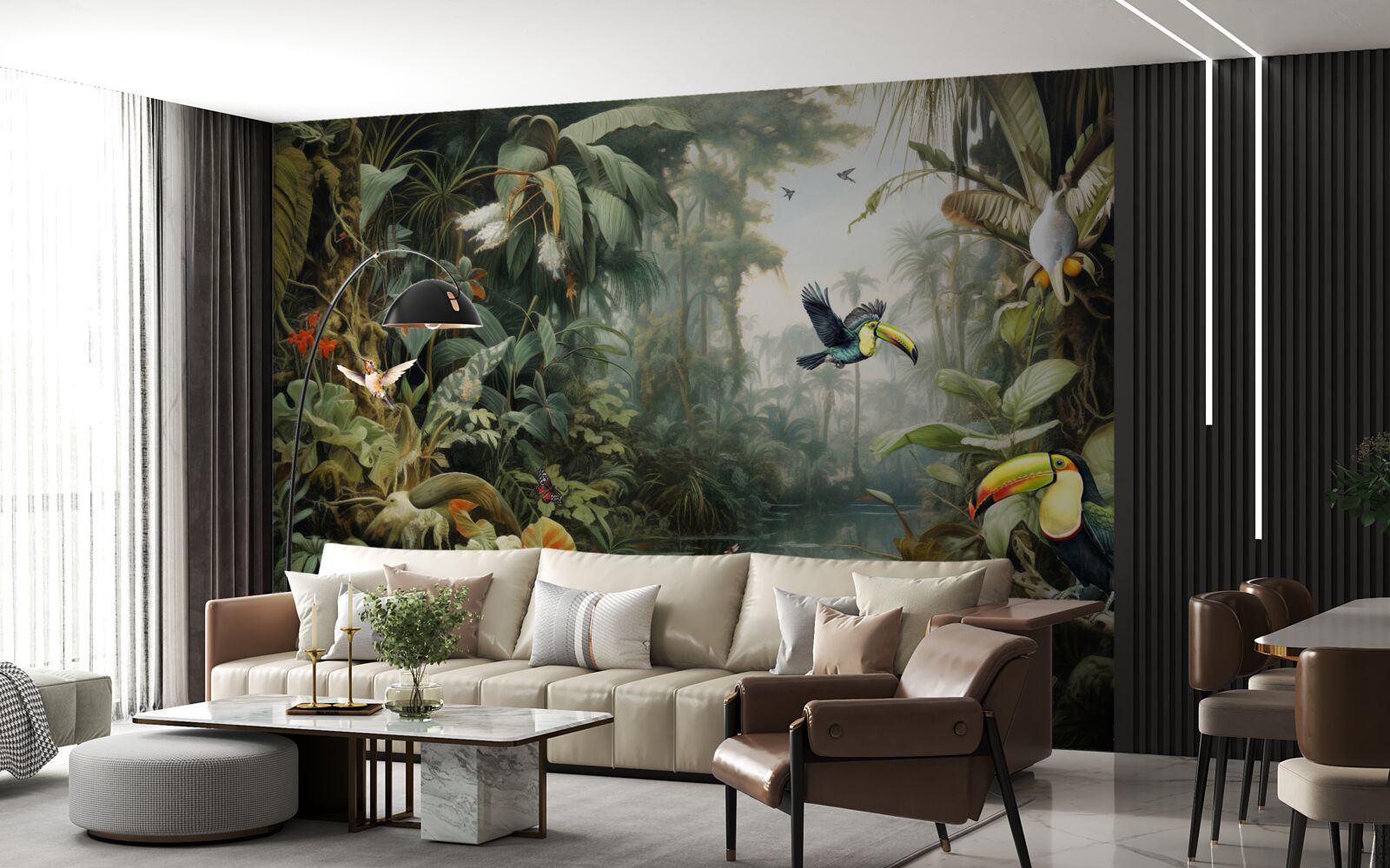 Fototapeta tropické húštiny pri rybníku