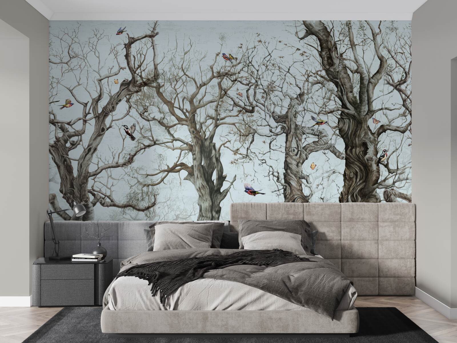 Fototapeta stromy na jeseň, ktoré zhodili listy