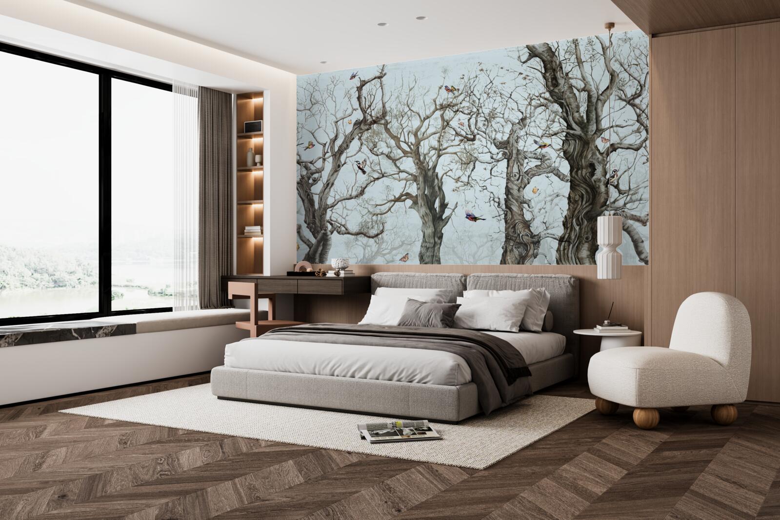 Fototapeta stromy na jeseň, ktoré zhodili listy