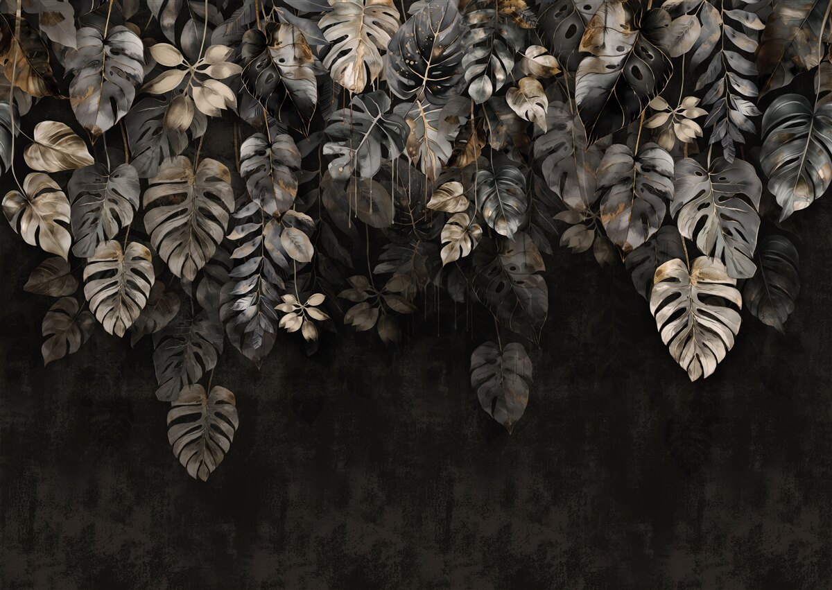 Fototapeta veľké monstera listy v noci