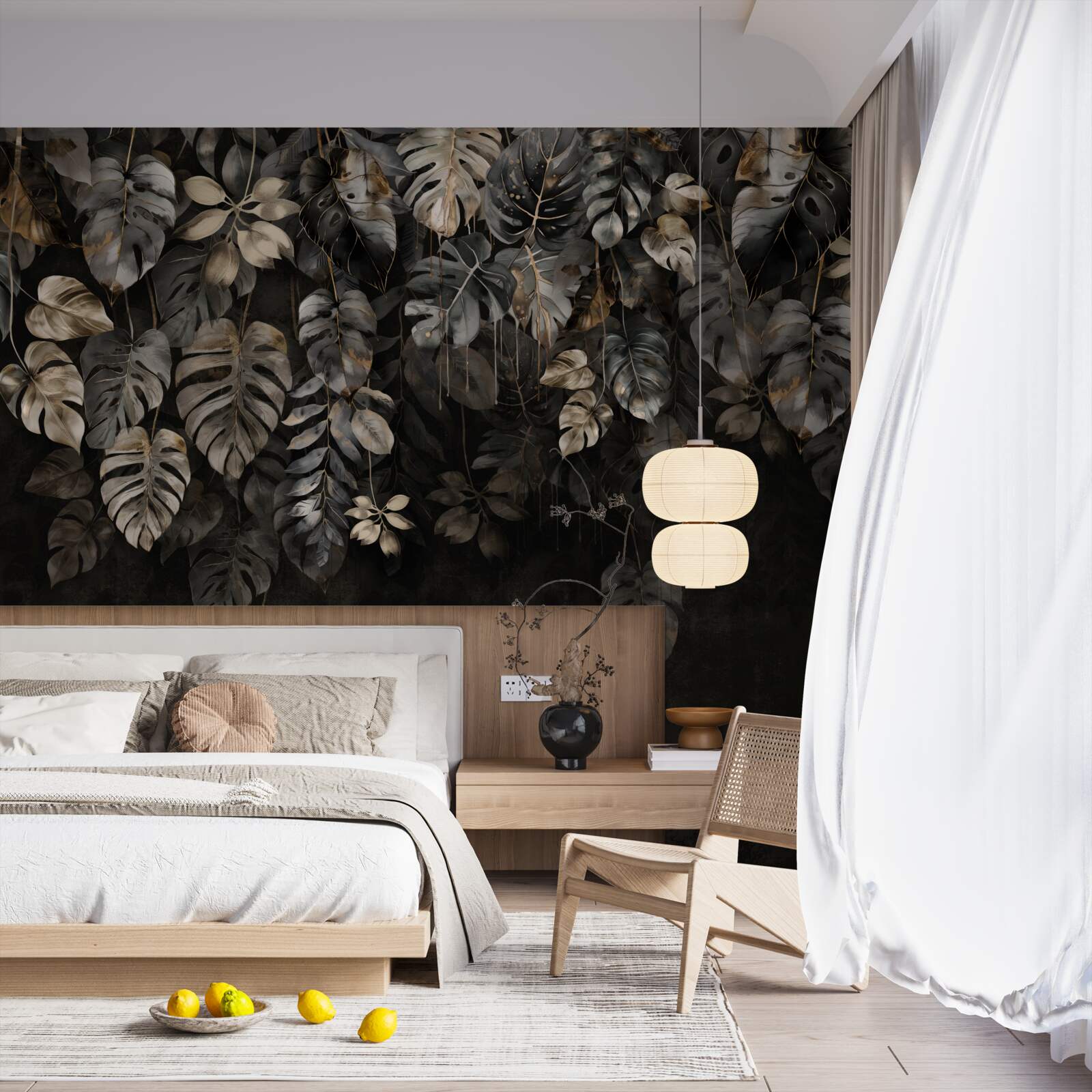 Fototapeta veľké monstera listy v noci