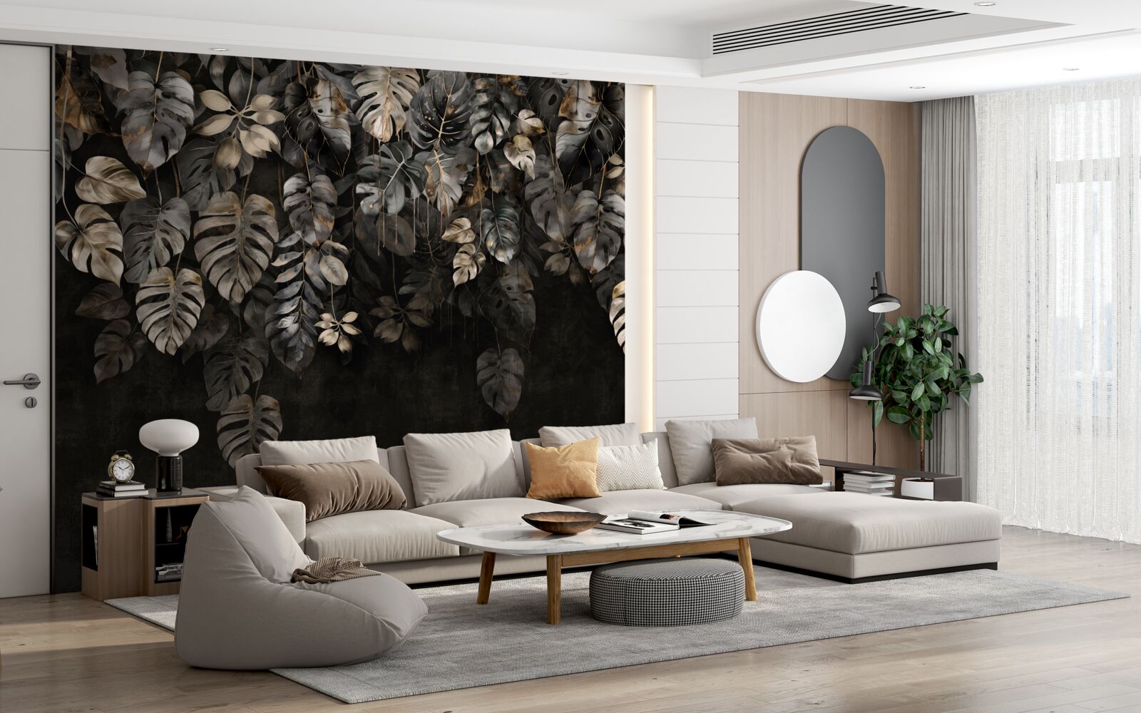 Fototapeta veľké monstera listy v noci