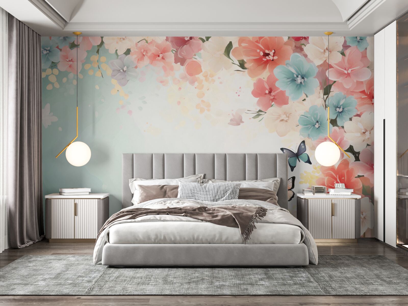 Fototapeta pôvabné kvetinové aranžmány a mory