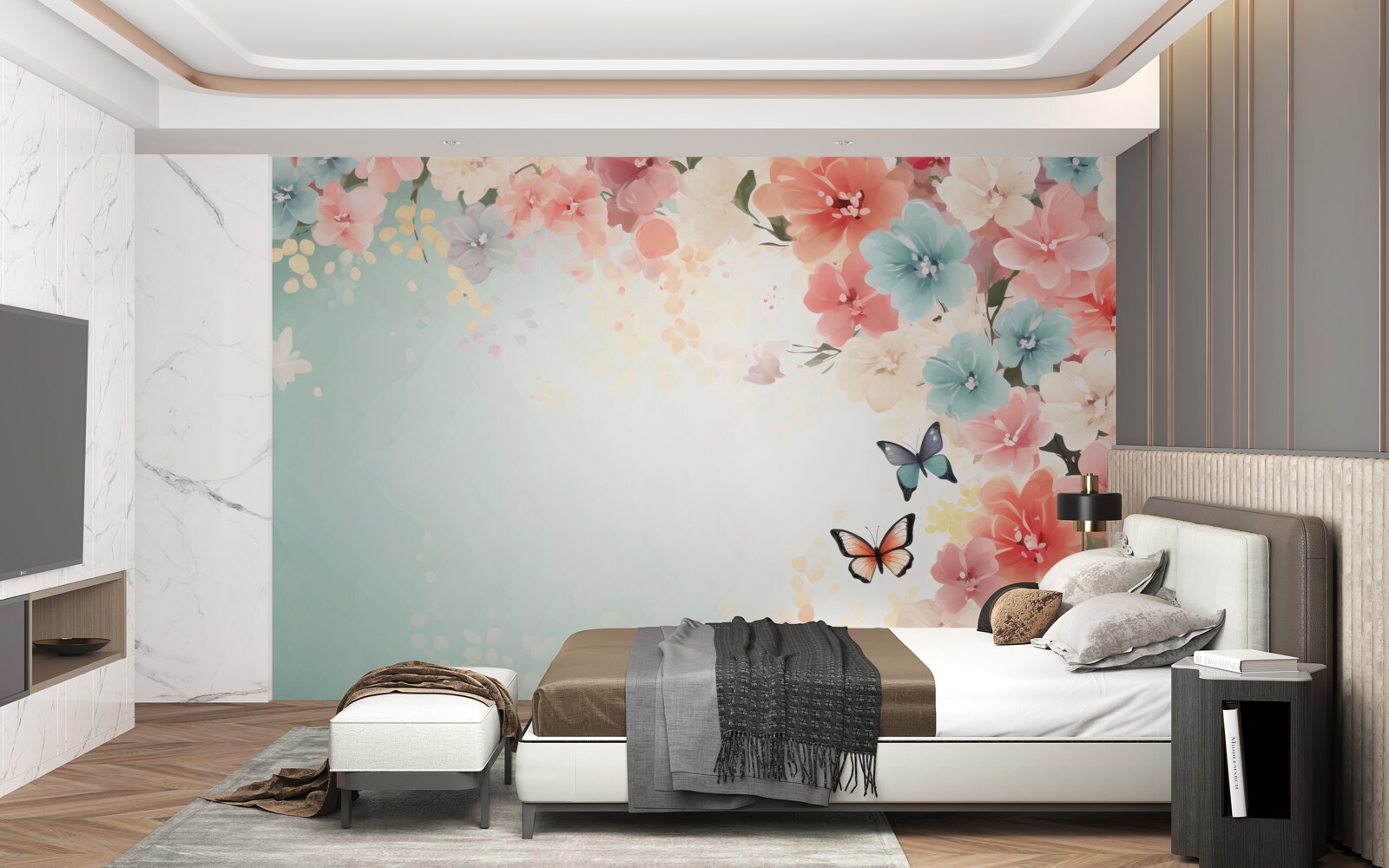 Fototapeta pôvabné kvetinové aranžmány a mory