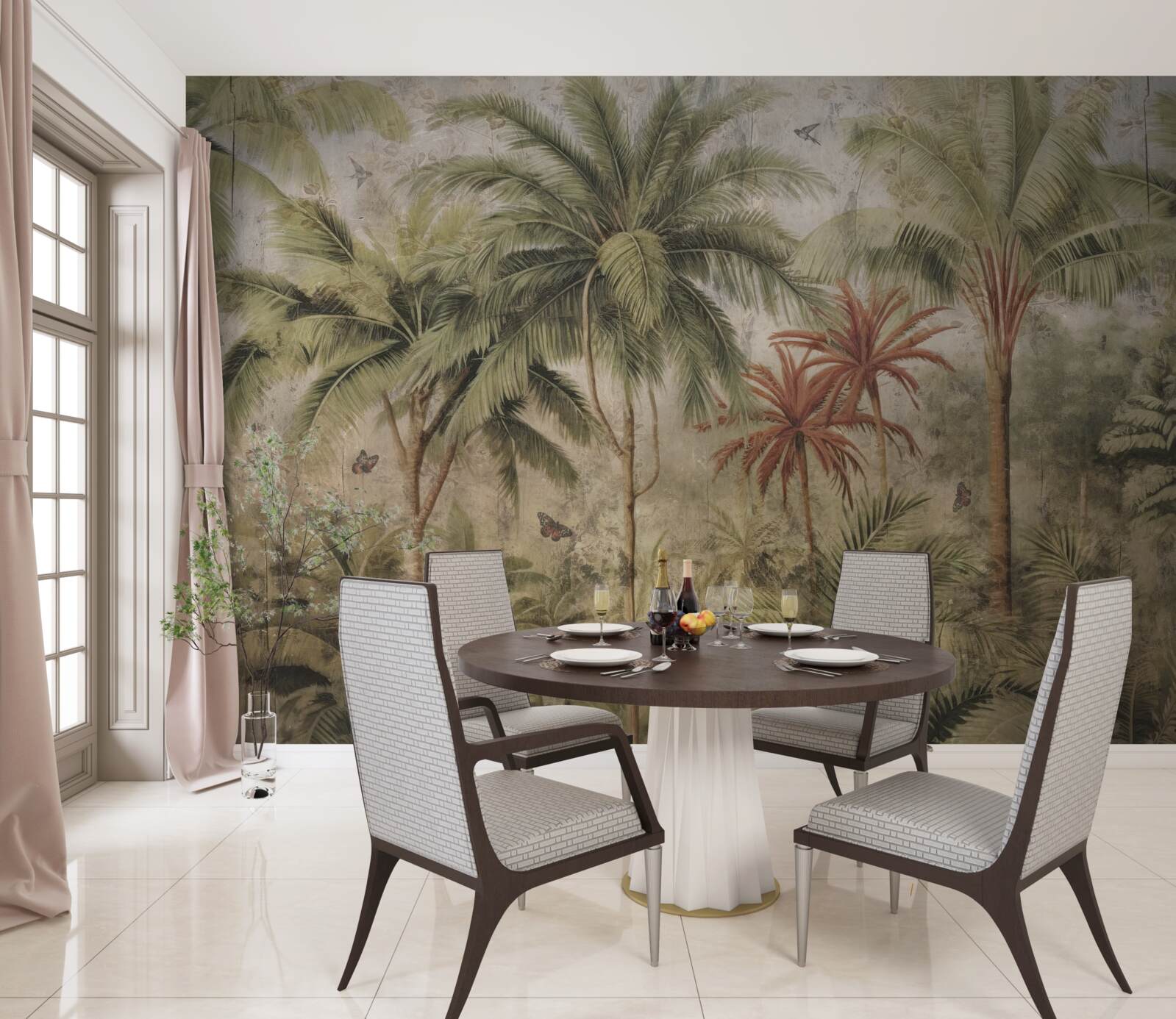 Fototapeta palmy v trópoch po daždivom počasí