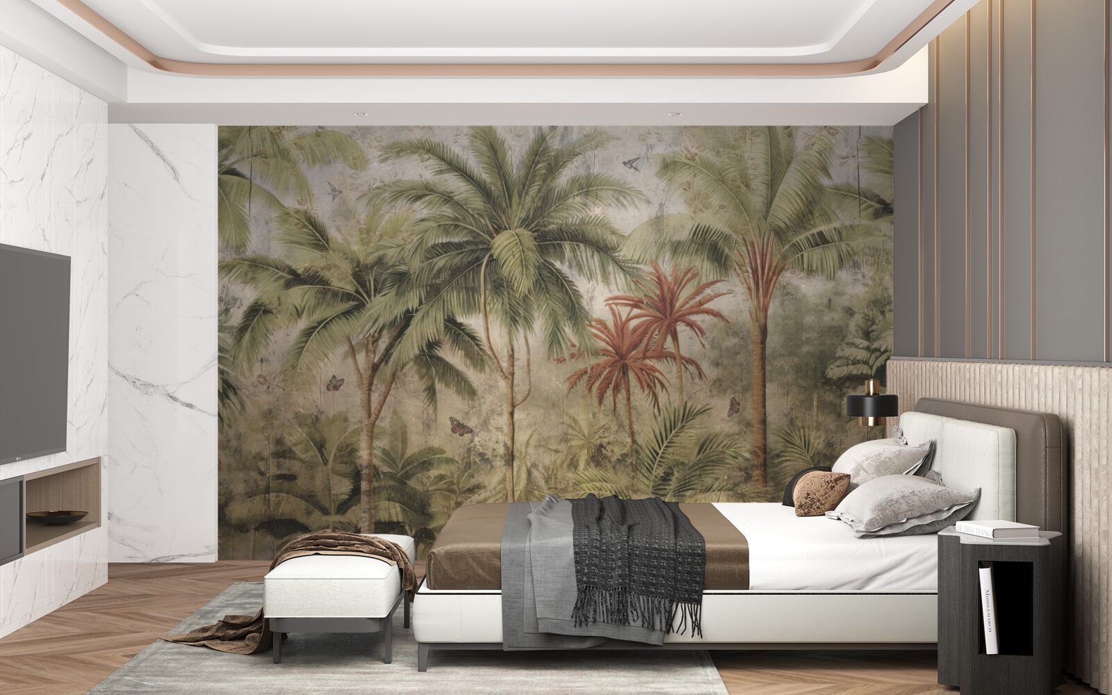 Fototapeta palmy v trópoch po daždivom počasí