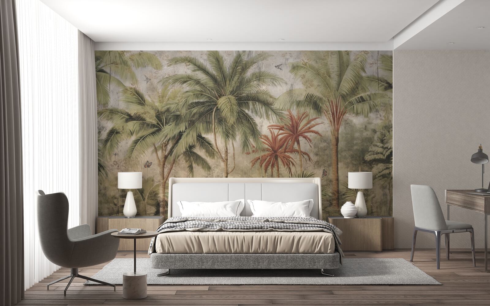 Fototapeta palmy v trópoch po daždivom počasí