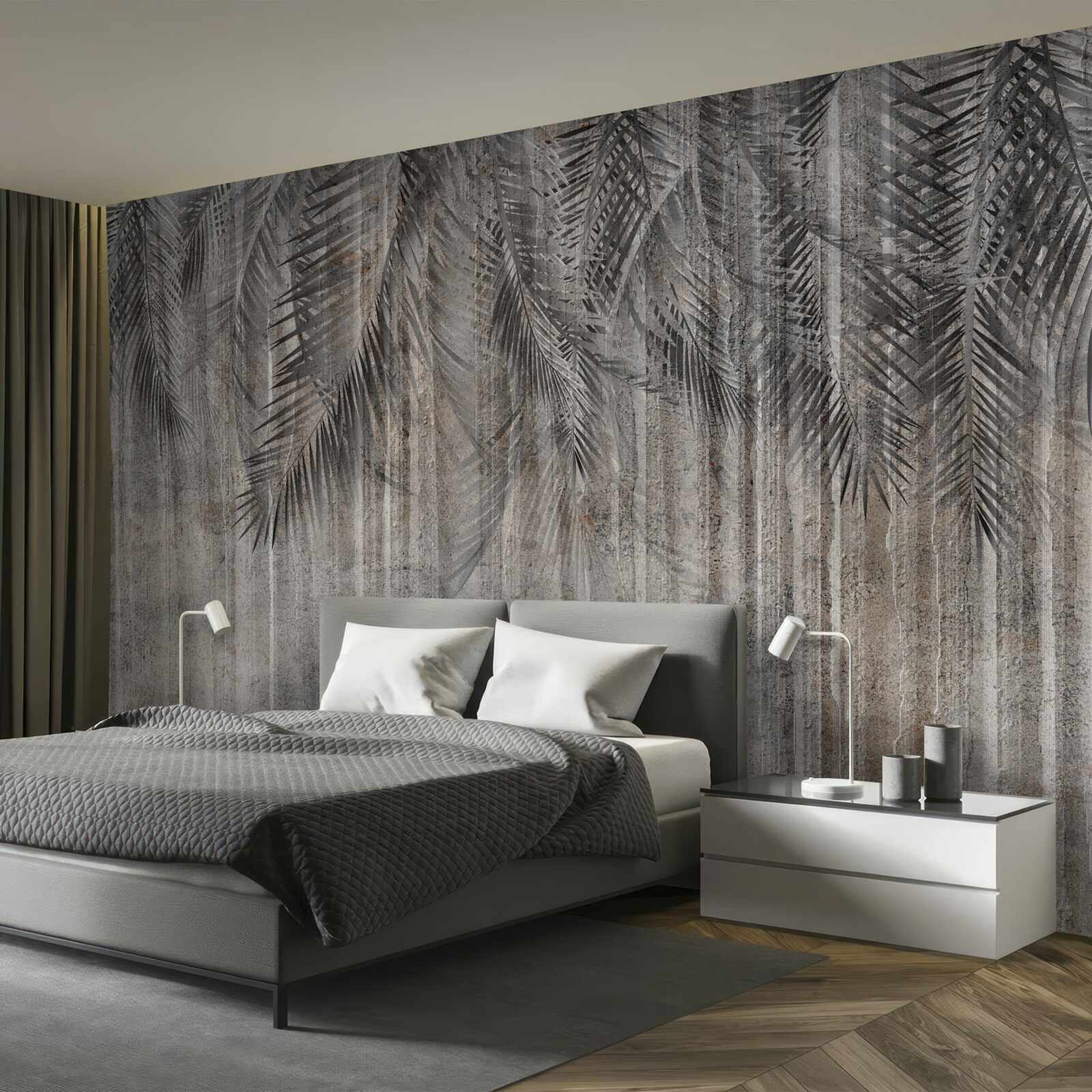 Fototapeta listy ihličnatých stromov padajú