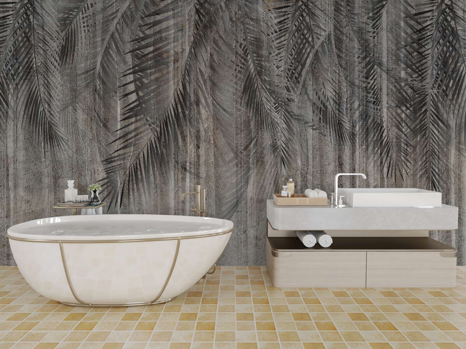 Fototapeta listy ihličnatých stromov padajú