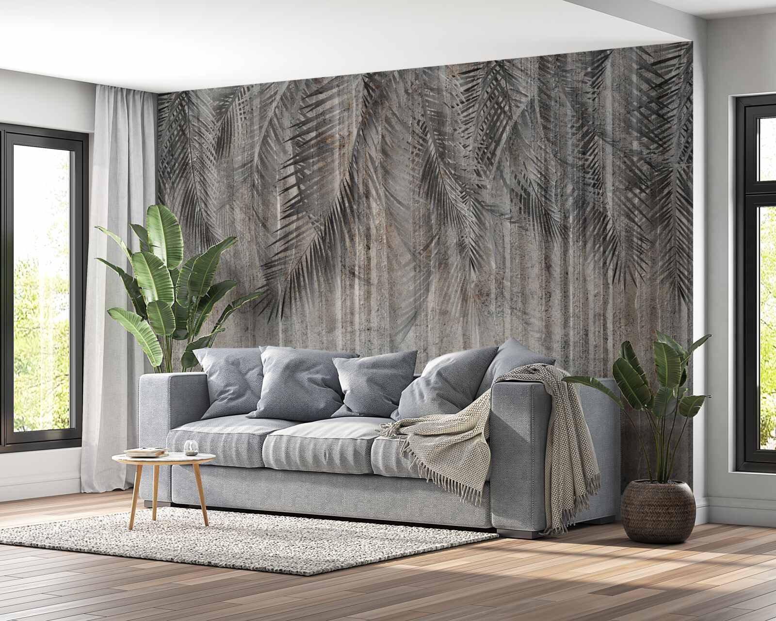 Fototapeta listy ihličnatých stromov padajú