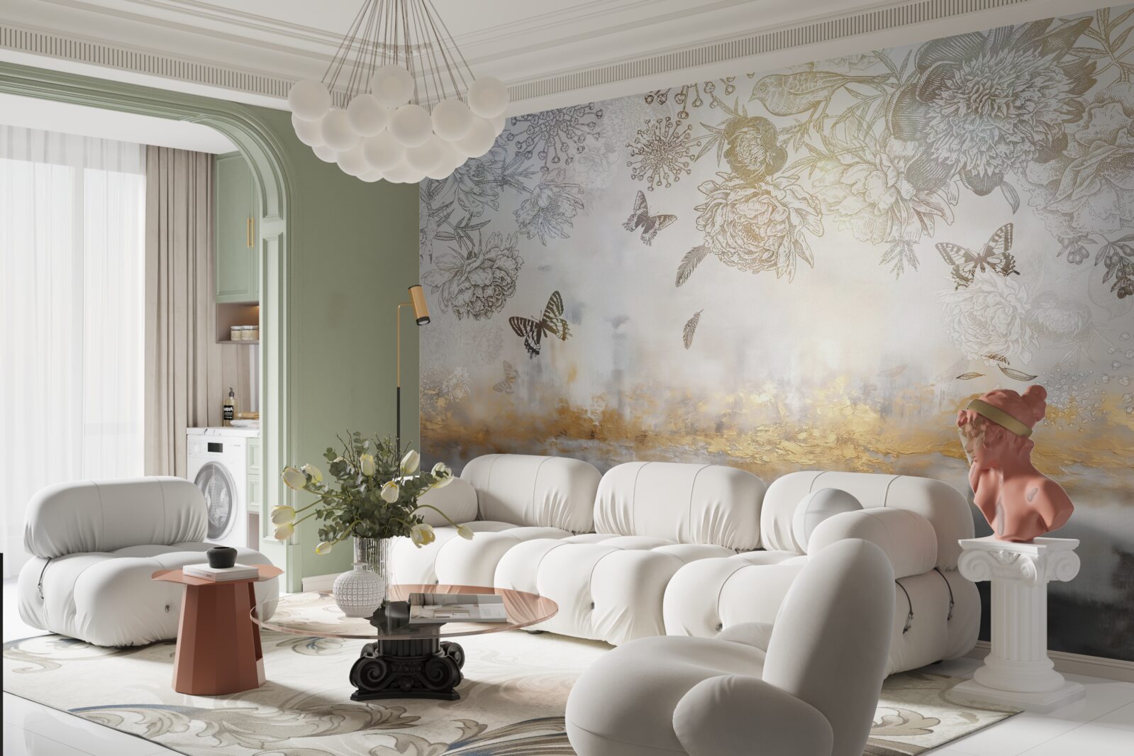 Fototapeta motýle poletujú nad hmlistou vodou