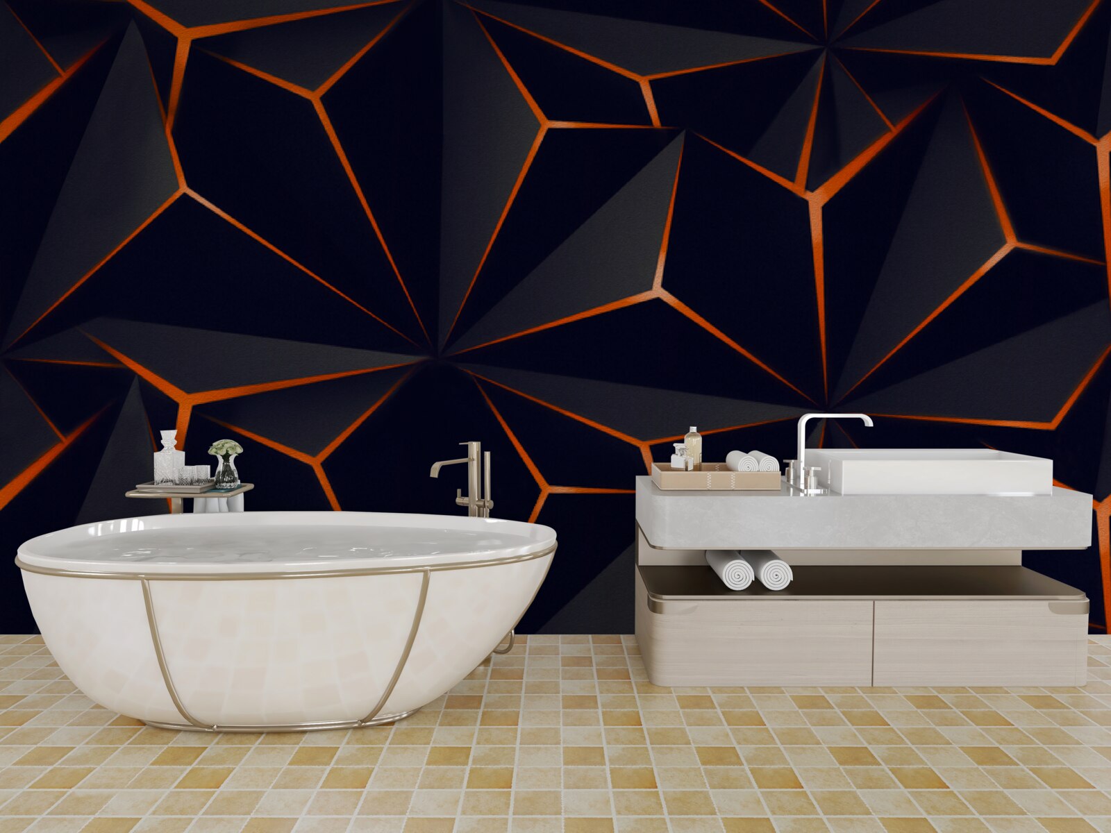 Fototapeta pyramídy sú čierne s červenými okrajmi