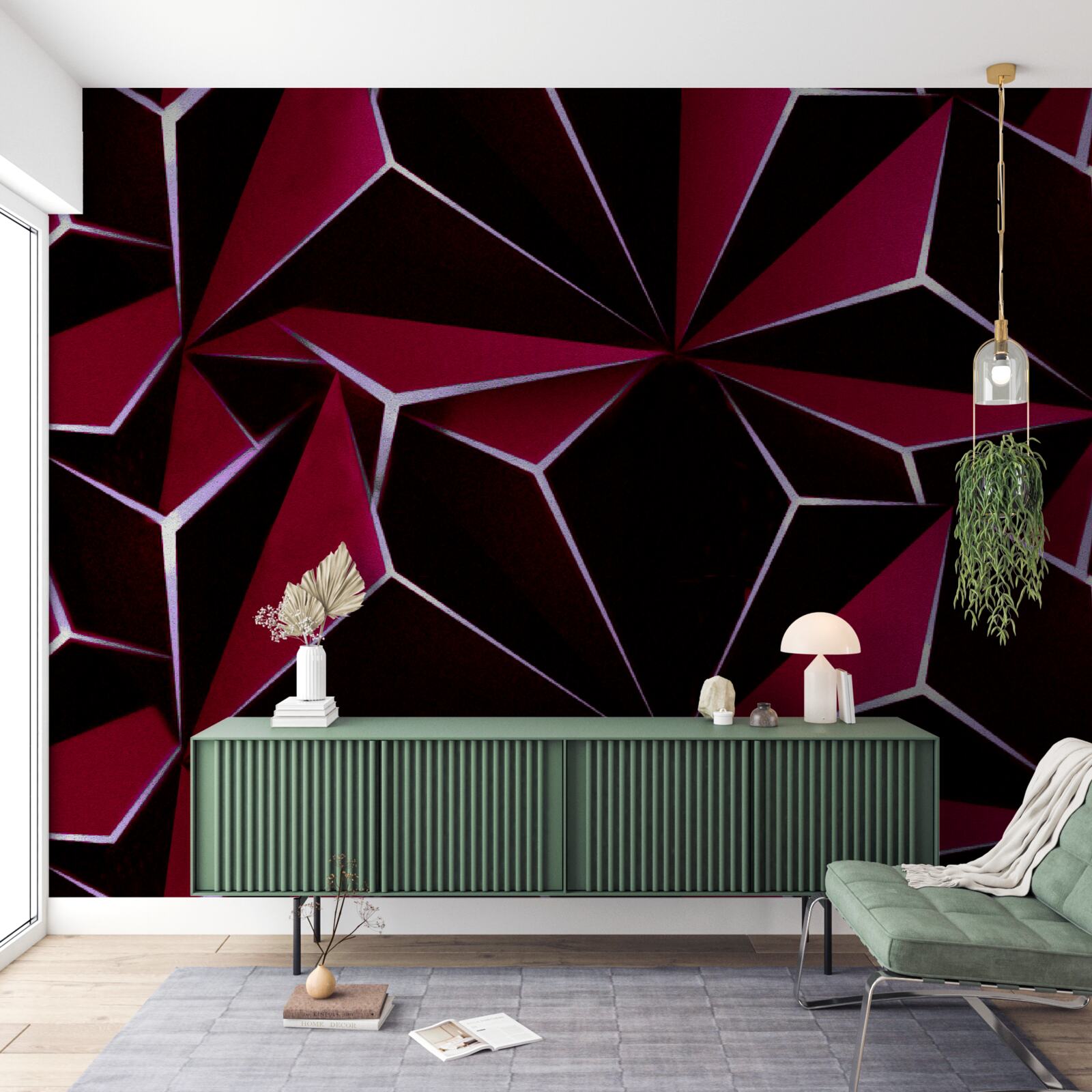 Fototapeta bordové trojrozmerné pyramídy