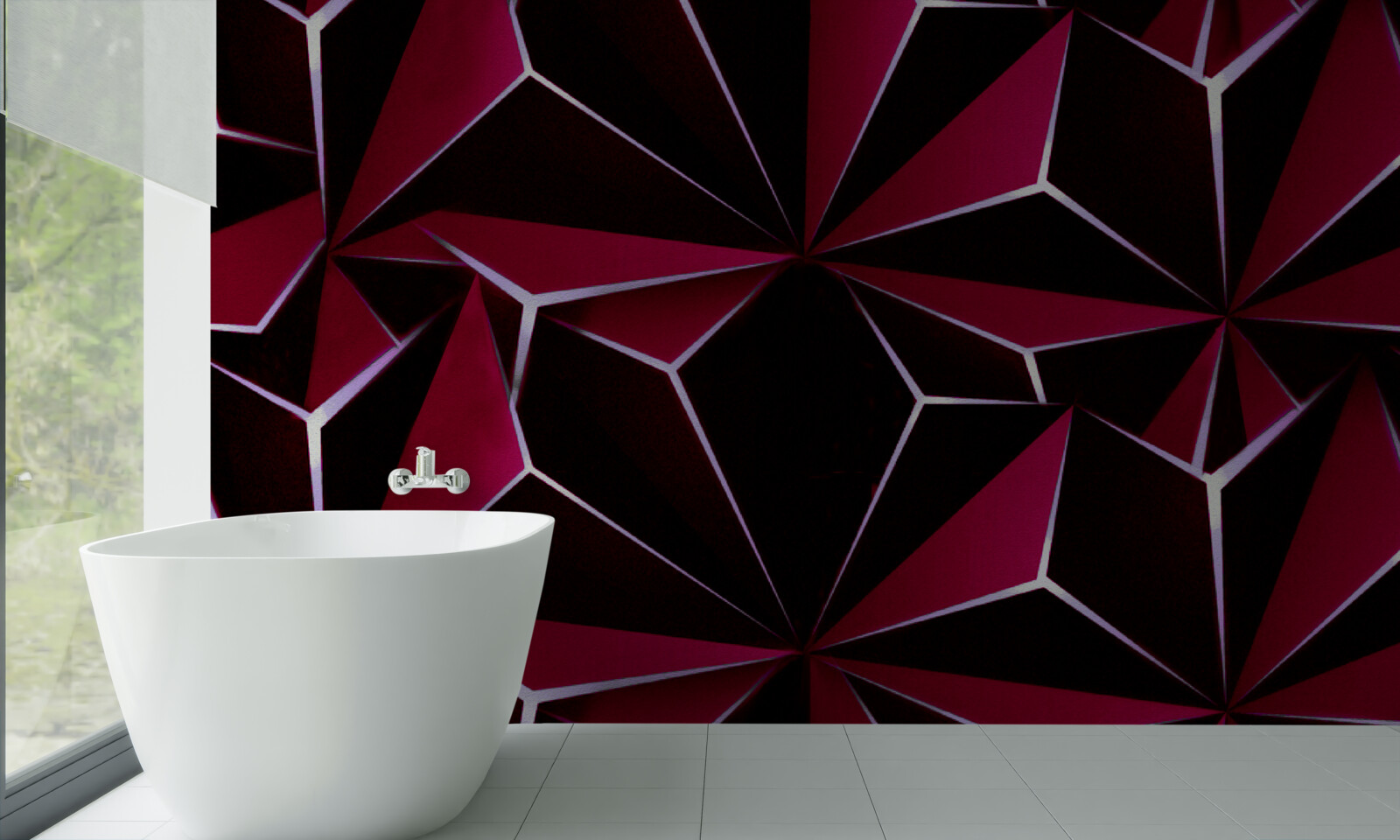 Fototapeta bordové trojrozmerné pyramídy