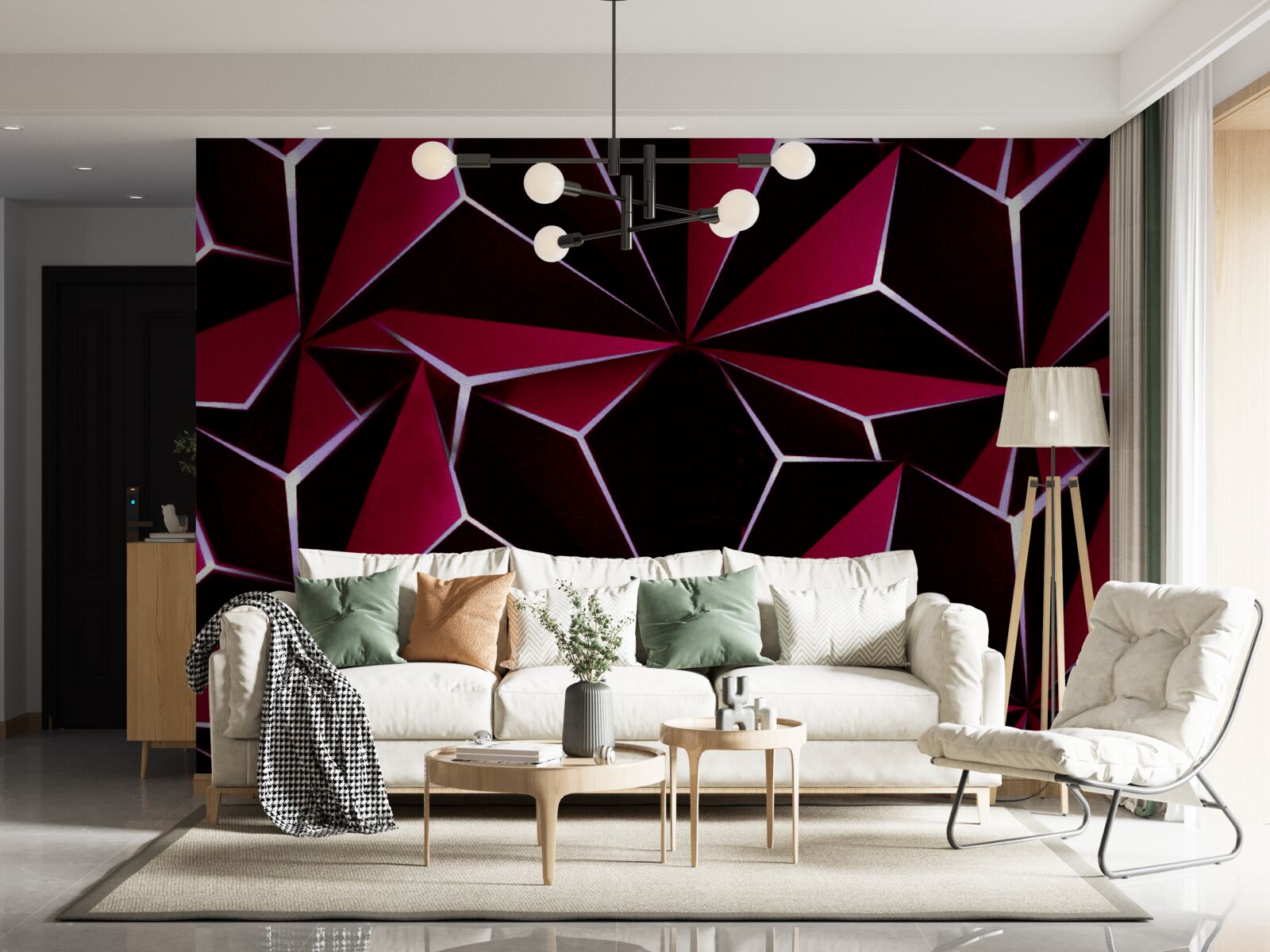 Fototapeta bordové trojrozmerné pyramídy