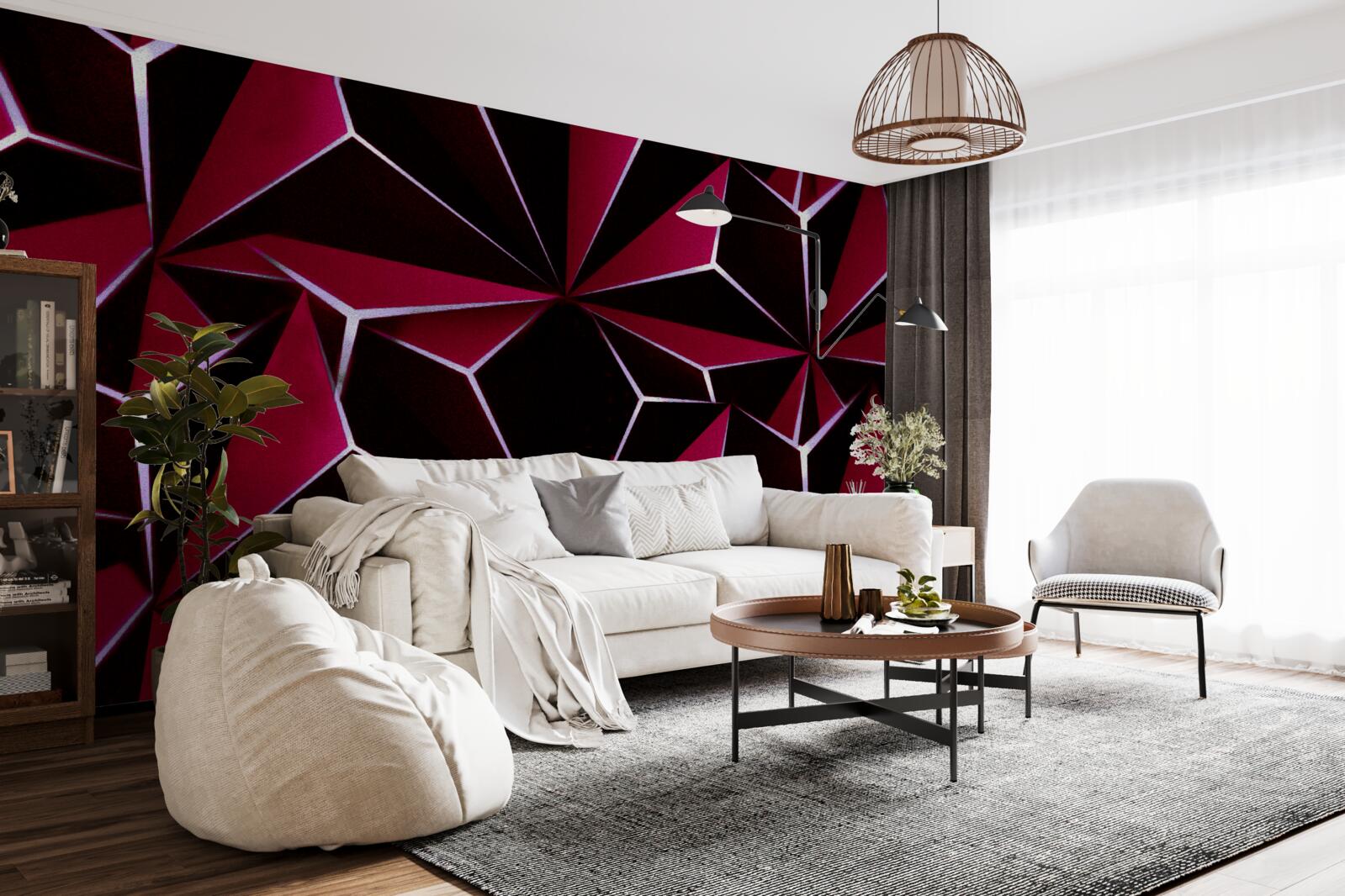 Fototapeta bordové trojrozmerné pyramídy