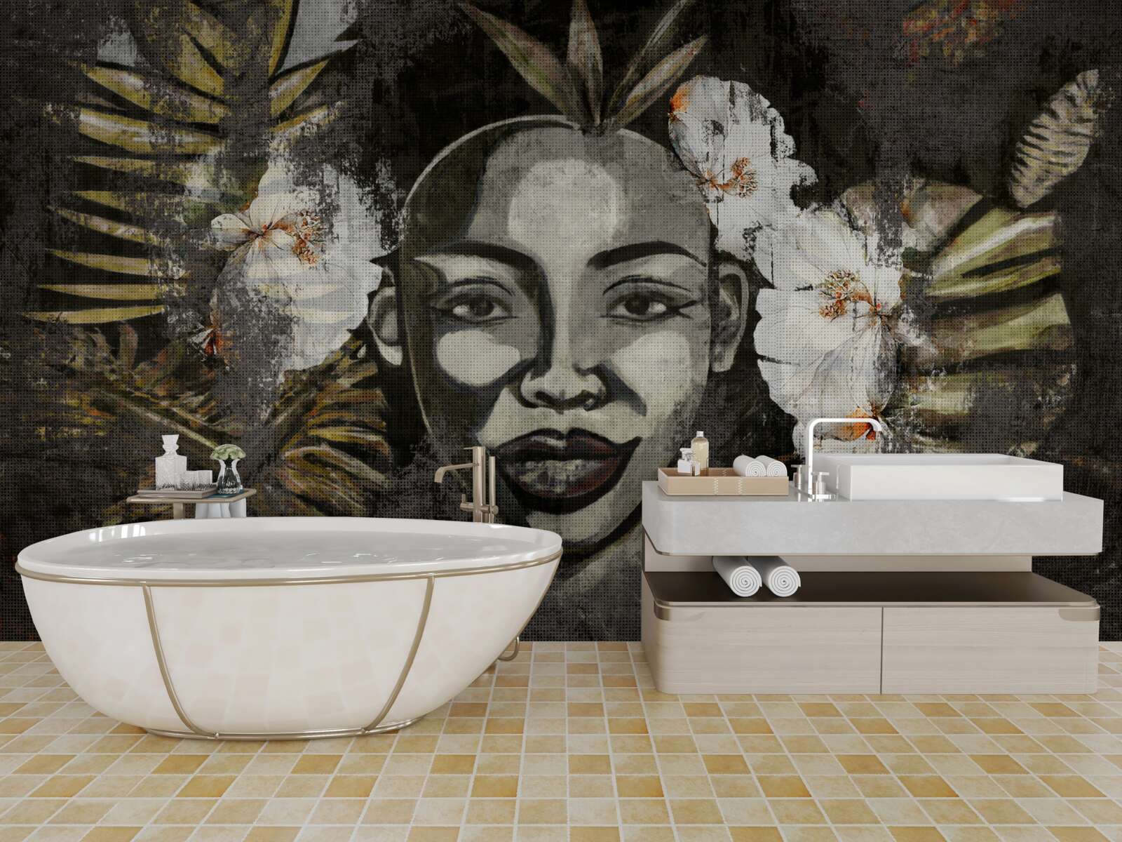 Fototapeta Africká žena v tropickom lese