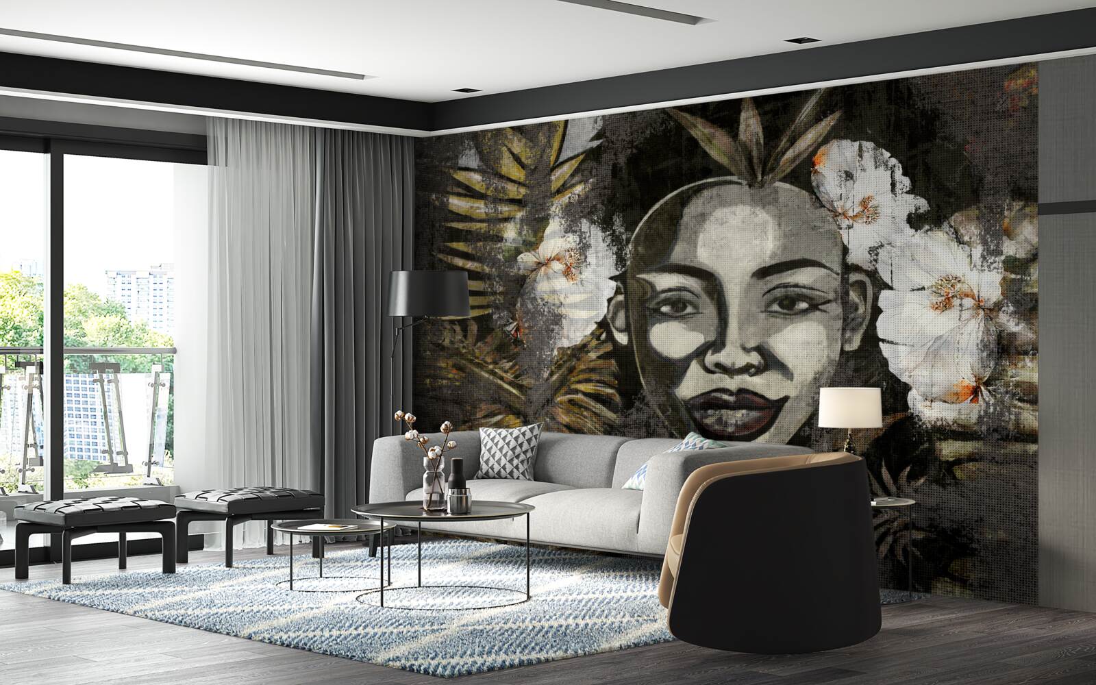 Fototapeta Africká žena v tropickom lese