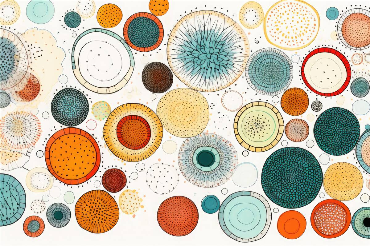 Fototapeta kruhy a sekcie v abstraktnom štýle