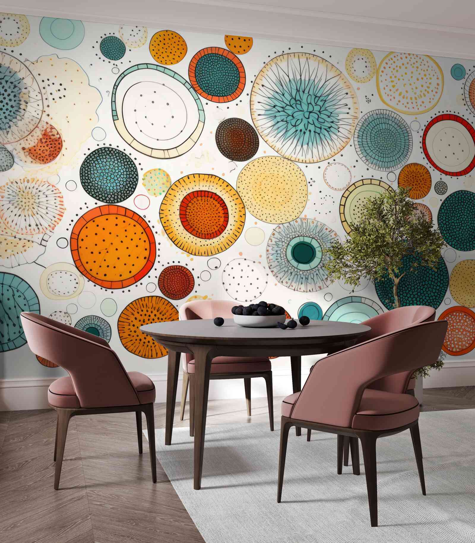 Fototapeta kruhy a sekcie v abstraktnom štýle