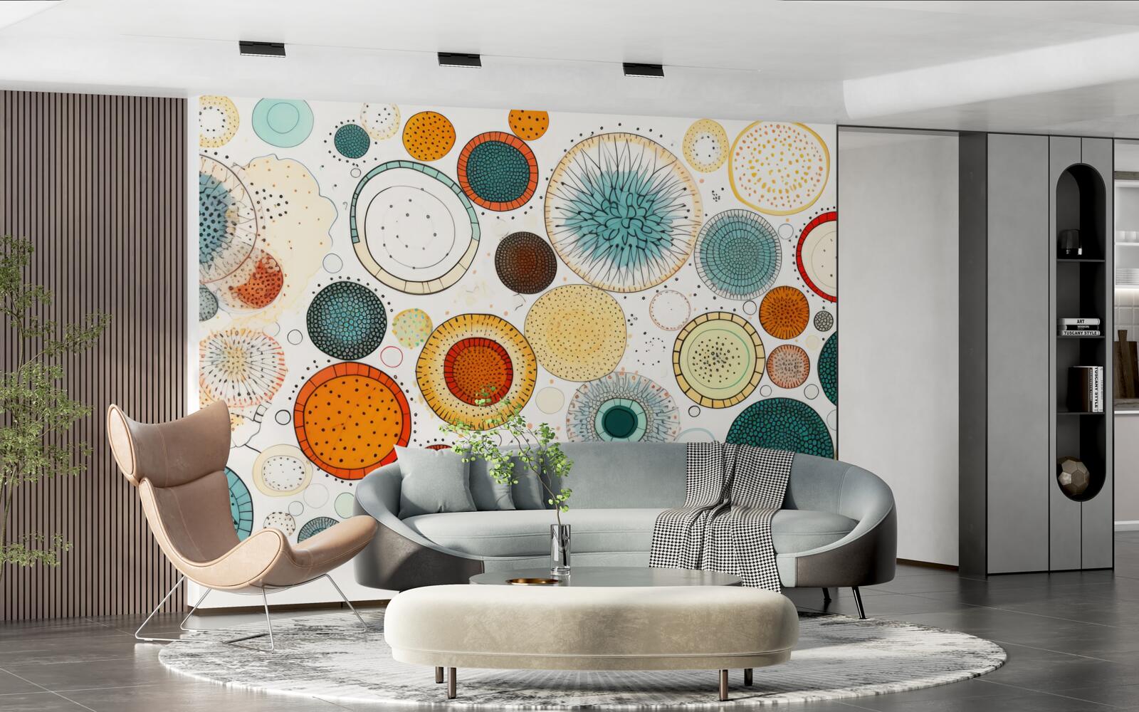 Fototapeta kruhy a sekcie v abstraktnom štýle