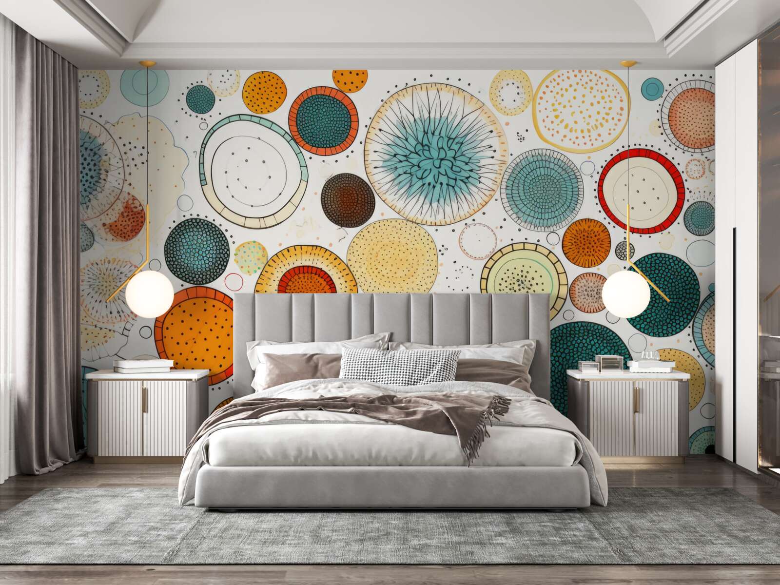 Fototapeta kruhy a sekcie v abstraktnom štýle