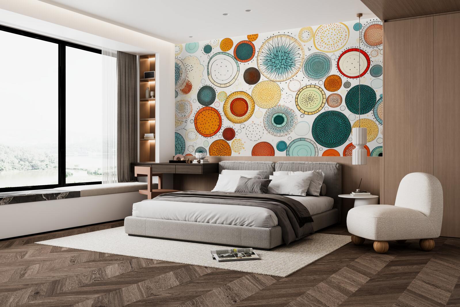 Fototapeta kruhy a sekcie v abstraktnom štýle