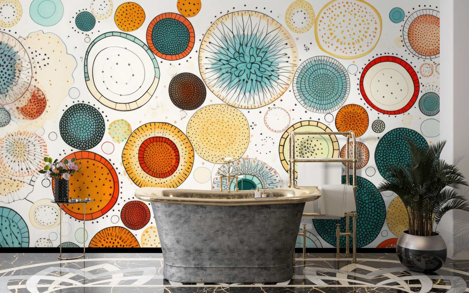 Fototapeta kruhy a sekcie v abstraktnom štýle