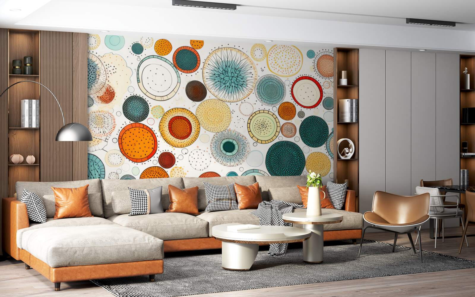 Fototapeta kruhy a sekcie v abstraktnom štýle