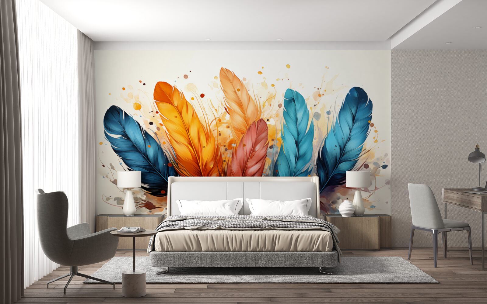 Fototapeta nadýchané perie v jesenných odtieňoch