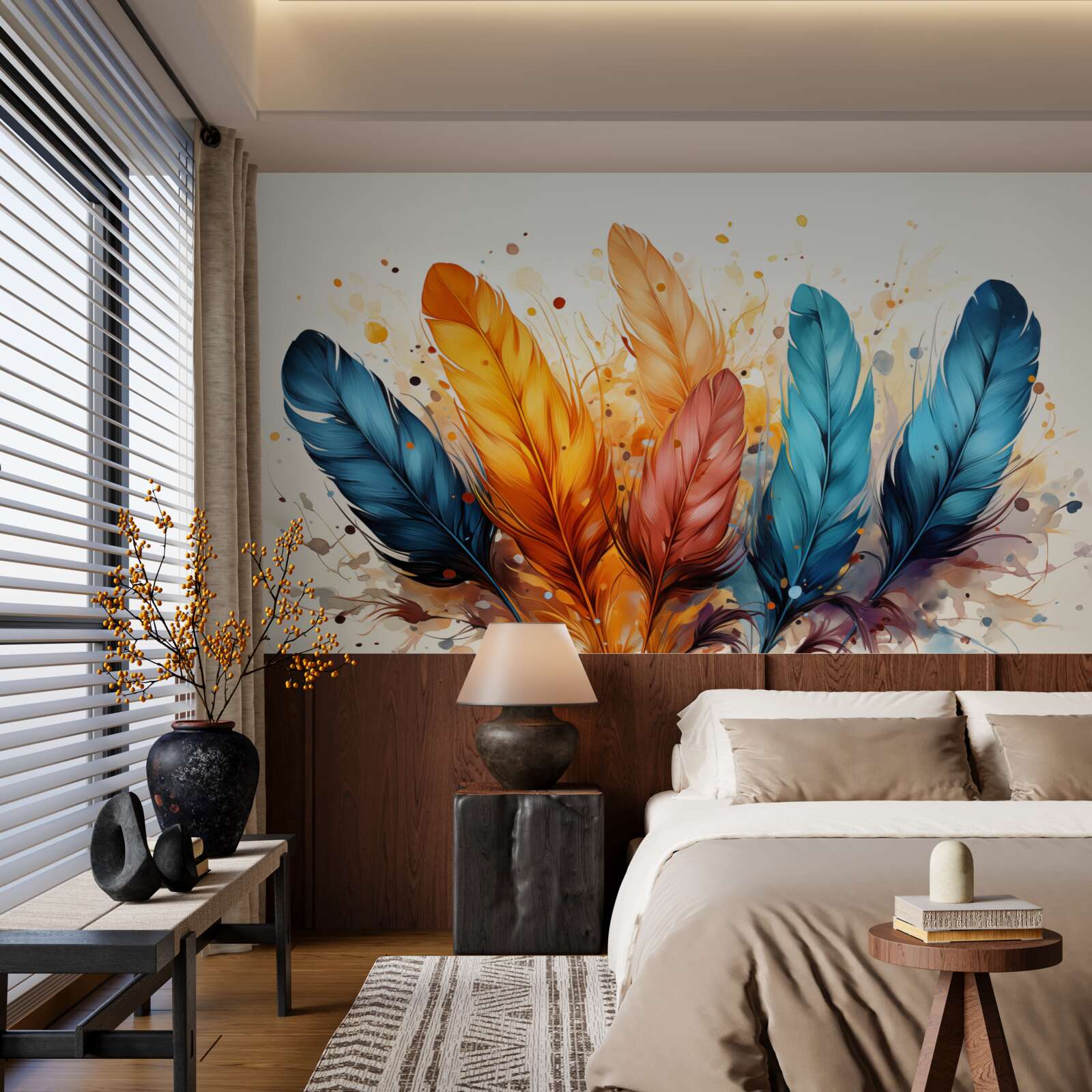 Fototapeta nadýchané perie v jesenných odtieňoch