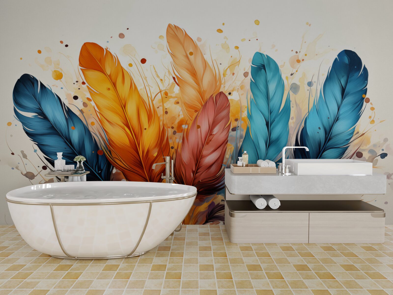 Fototapeta nadýchané perie v jesenných odtieňoch