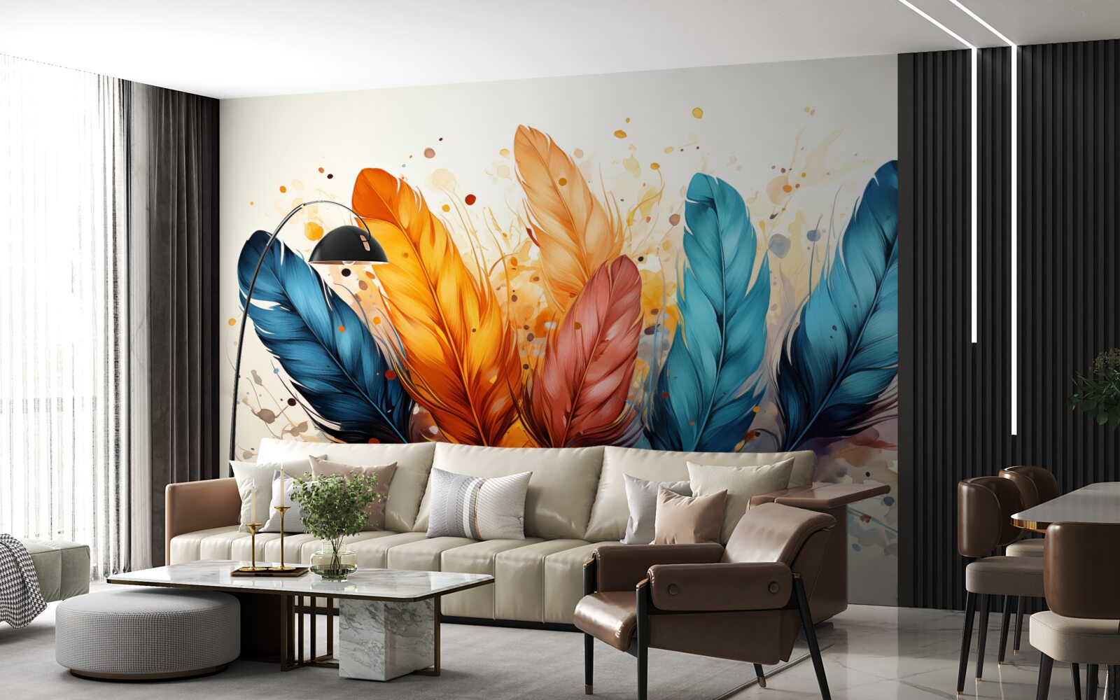 Fototapeta nadýchané perie v jesenných odtieňoch