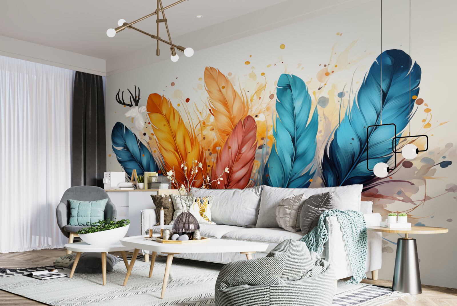 Fototapeta nadýchané perie v jesenných odtieňoch