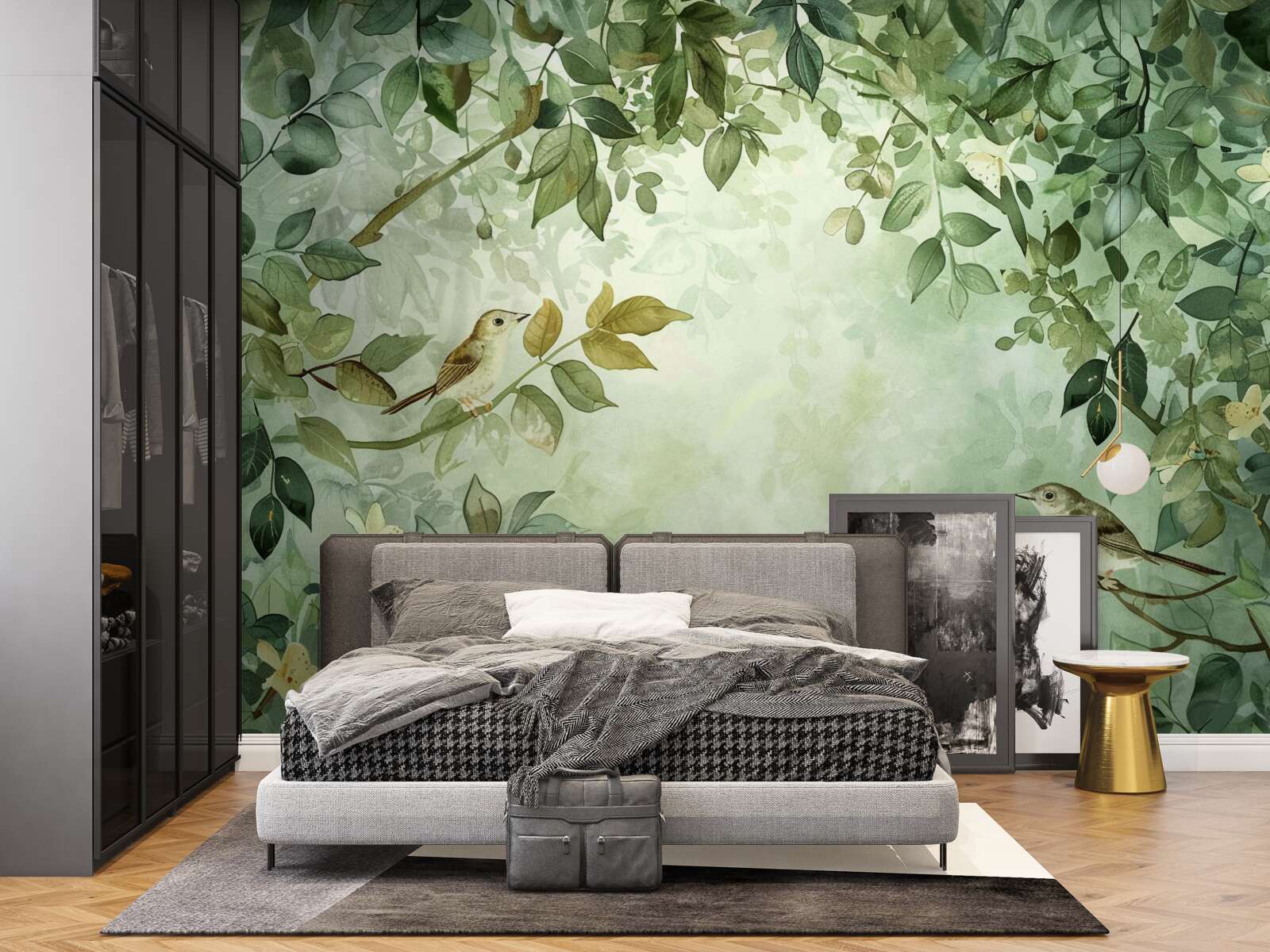 Fototapeta vtáky medzi zelenými listami stromov