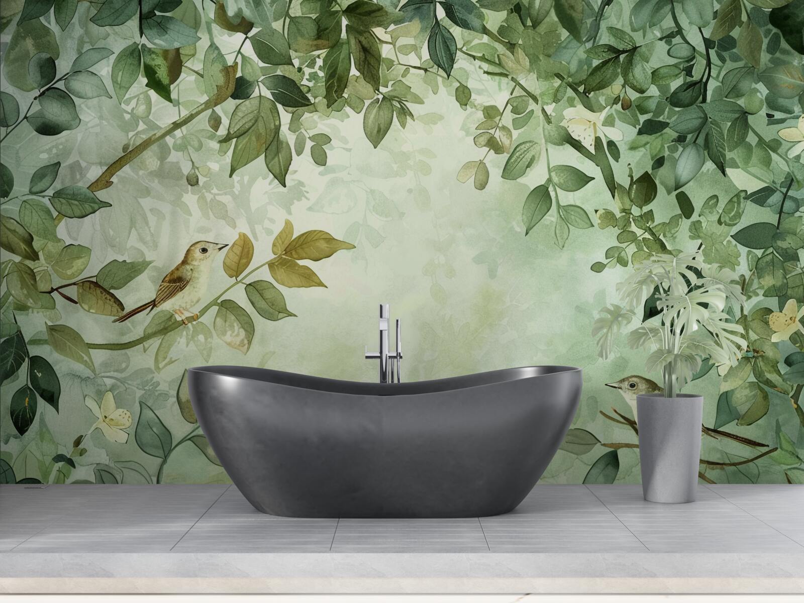 Fototapeta vtáky medzi zelenými listami stromov