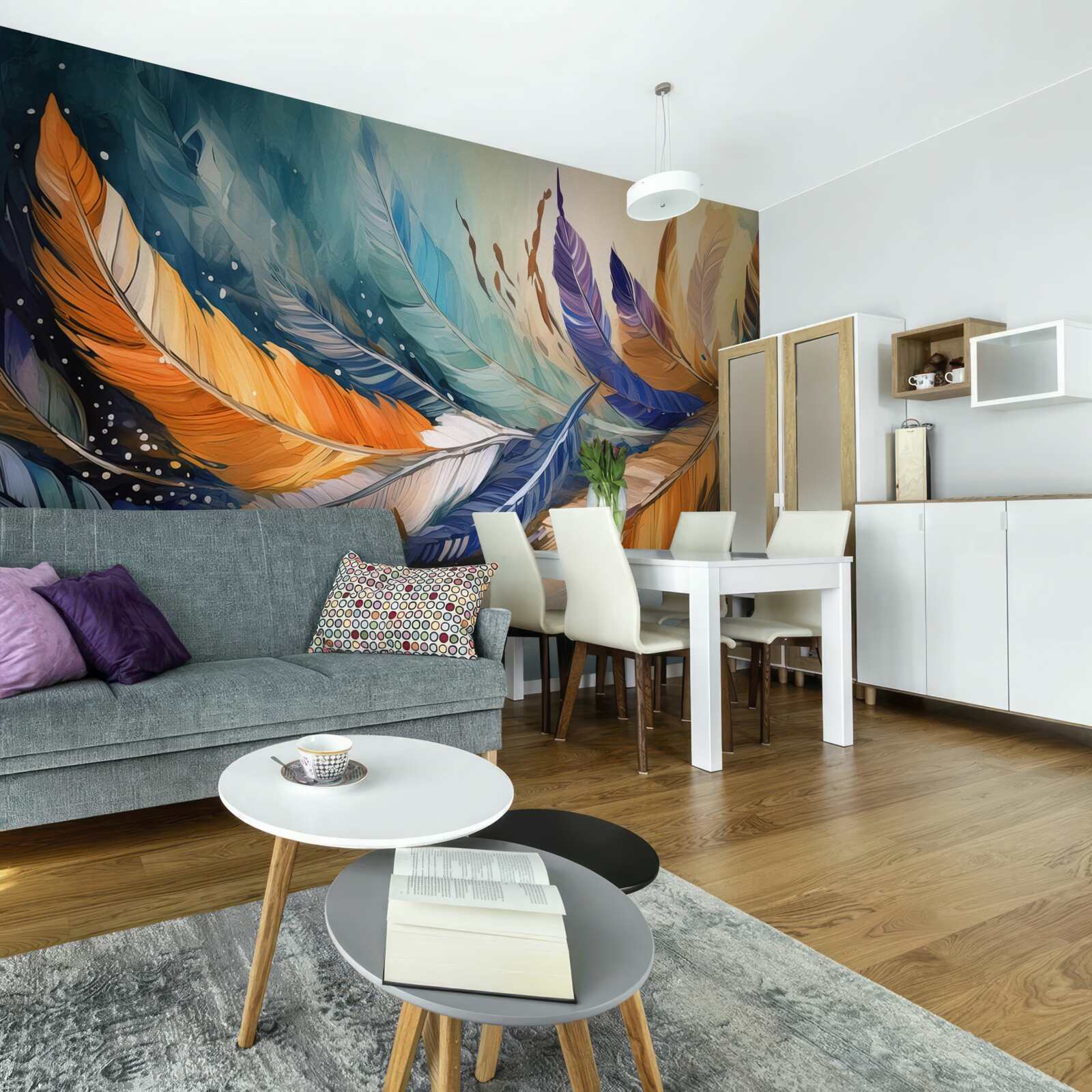 Fototapeta svetlé jesenné lístie tancuje vo vetre