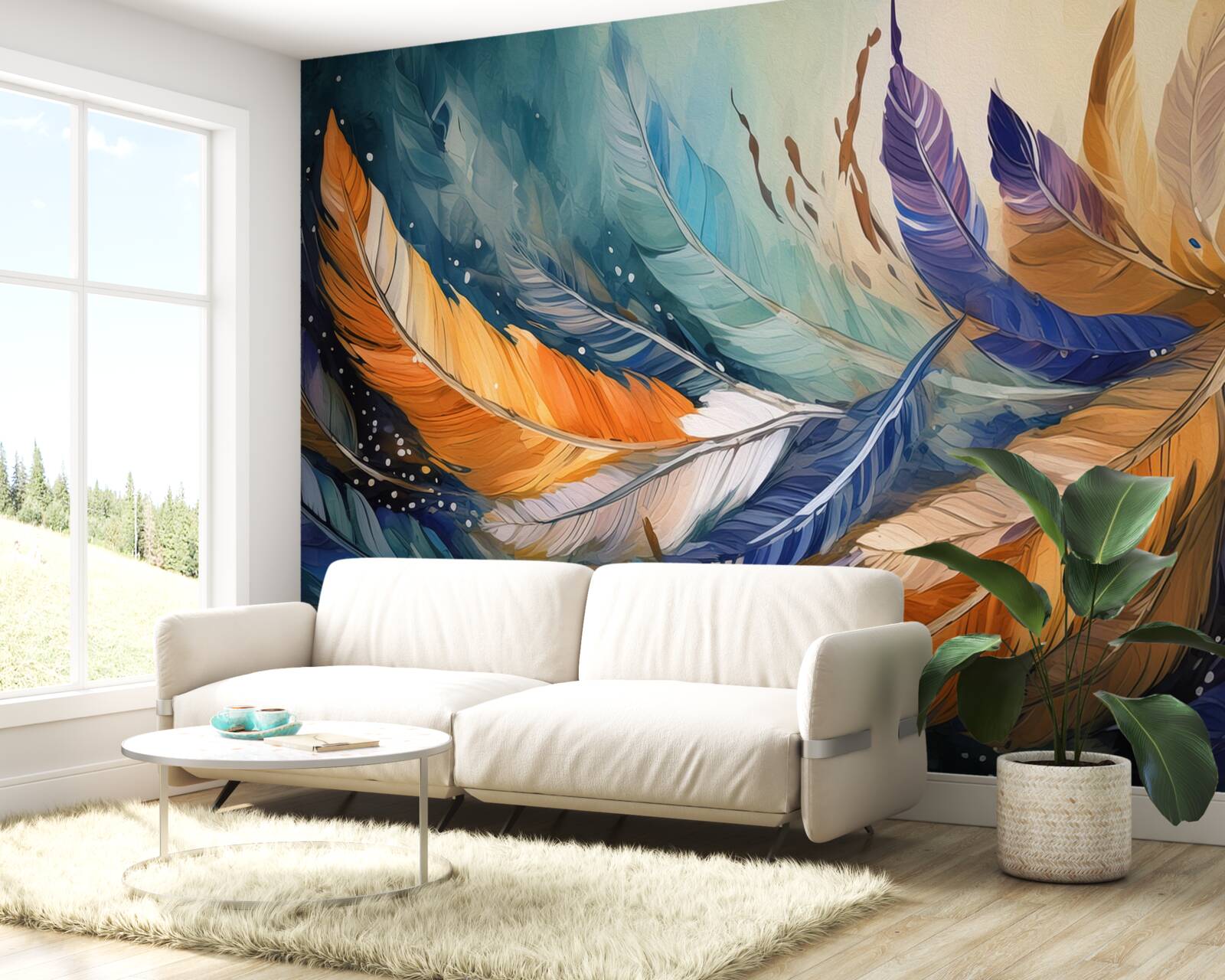 Fototapeta svetlé jesenné lístie tancuje vo vetre