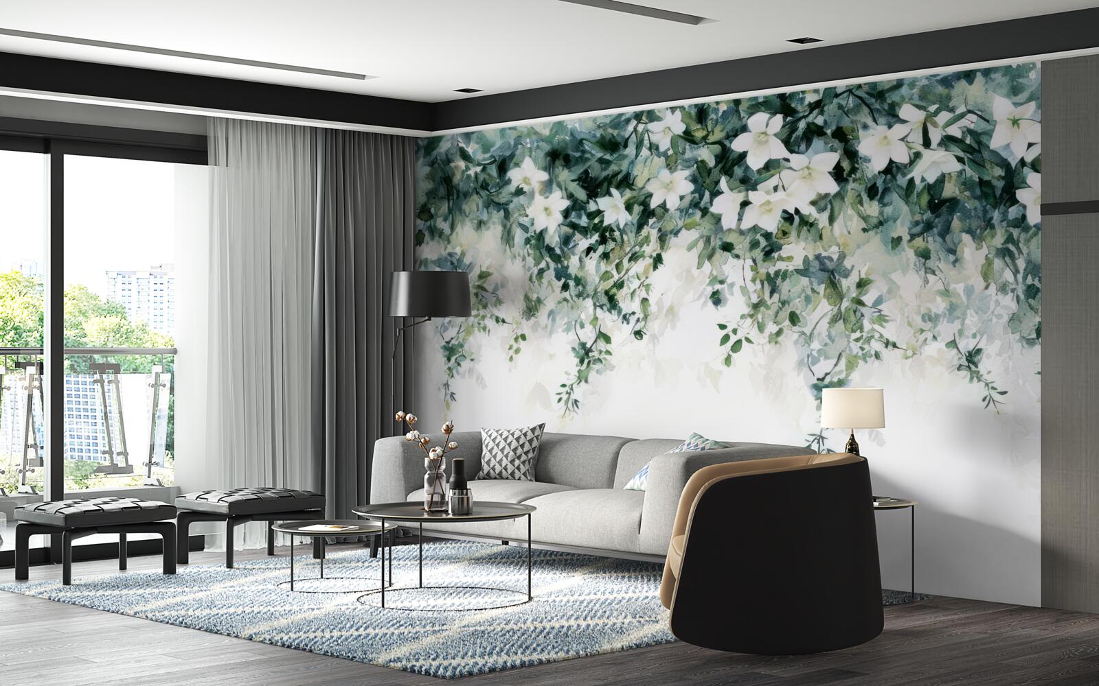 Fototapeta rozkvitnutý snehovo biely jazmín