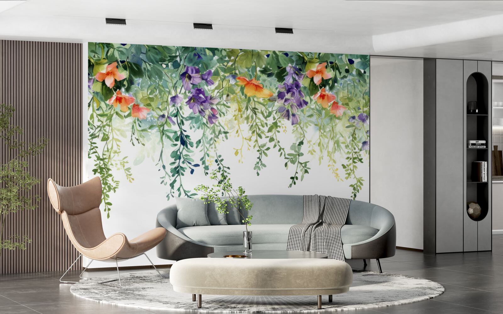 Fototapeta jemné kvety zo záhrady obrátené hore nohami