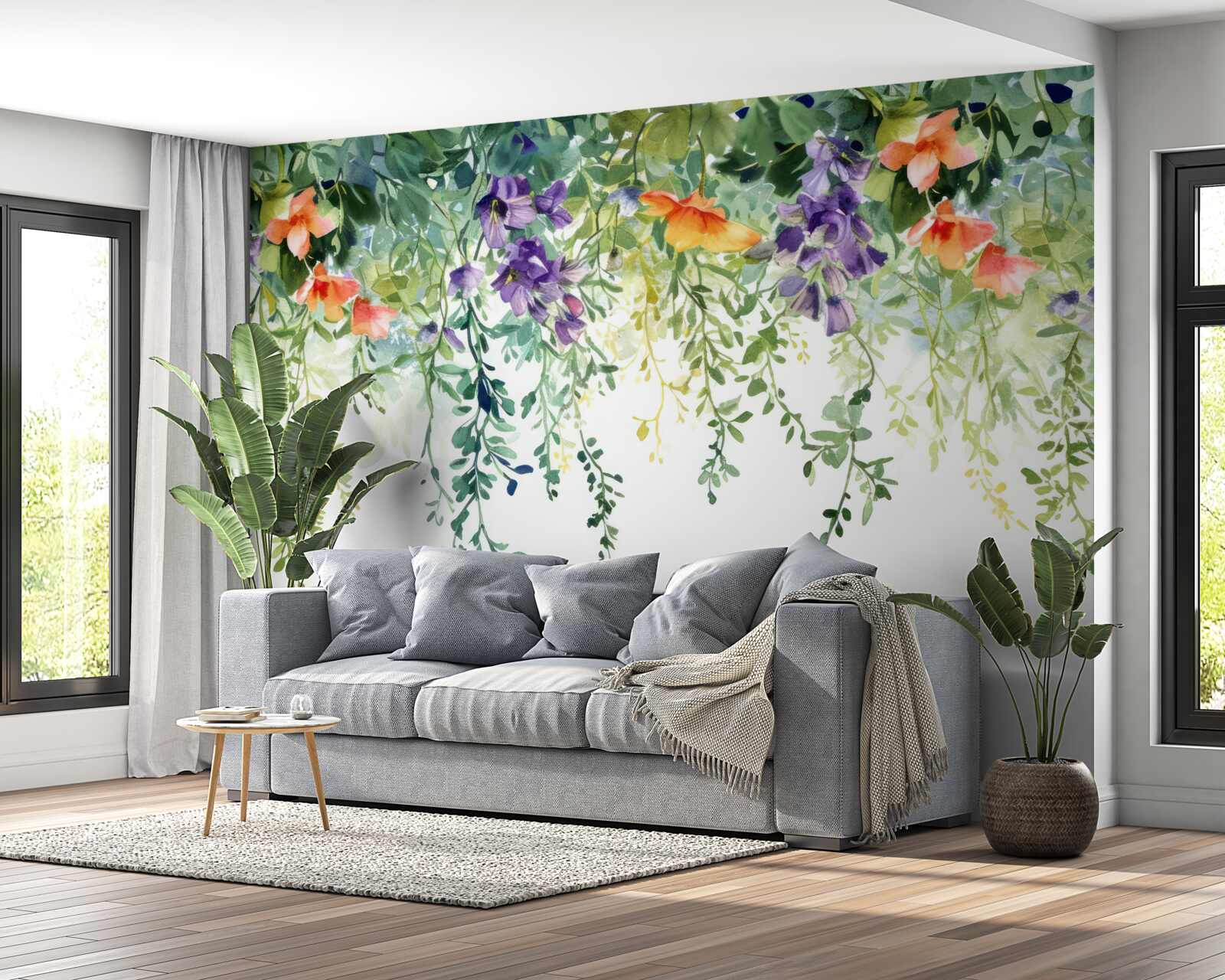 Fototapeta jemné kvety zo záhrady obrátené hore nohami