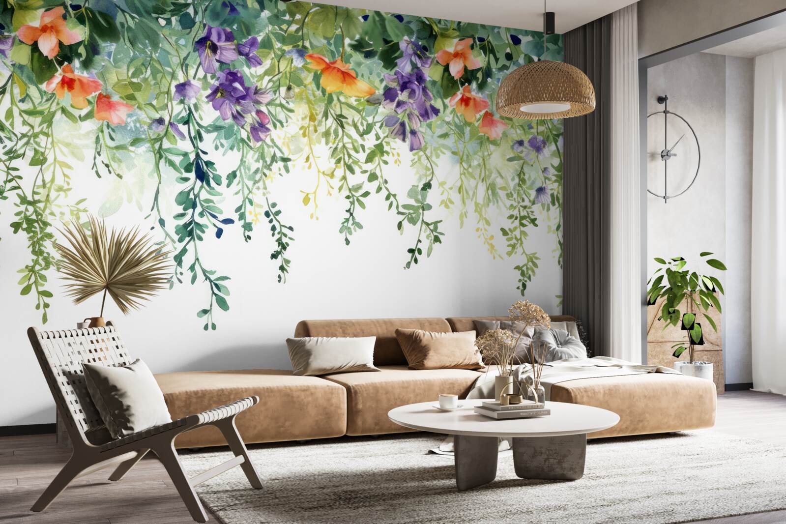 Fototapeta jemné kvety zo záhrady obrátené hore nohami