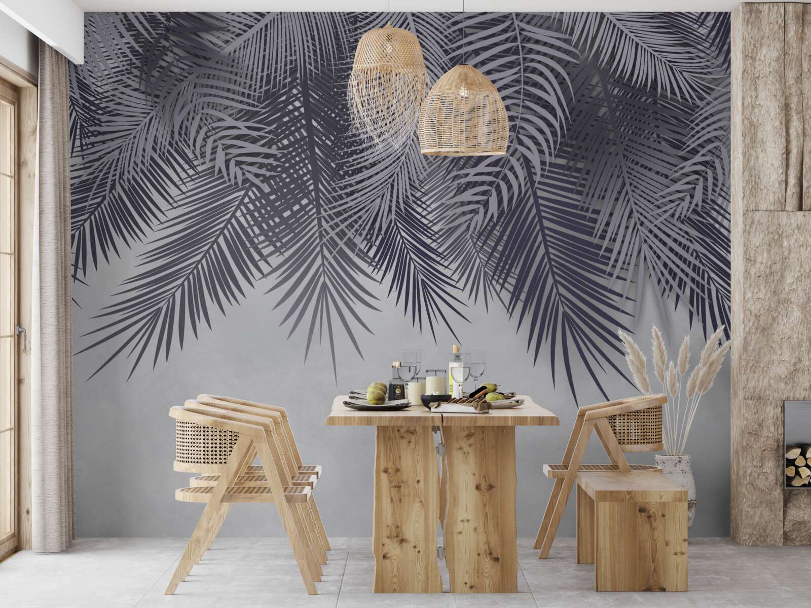 Fototapeta v noci opadávajú listy paprade